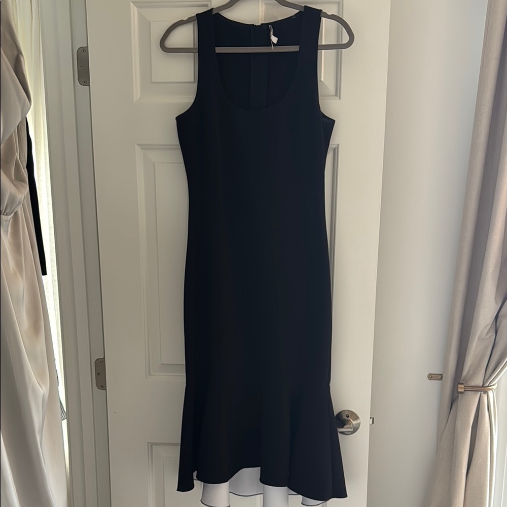 Elizabeth and James Black Sleeveless Dress, flounce bottom